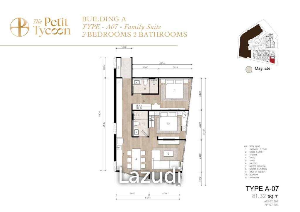 2 Bed 2 Bath 81.32 SQ.M The Petit Tycoon