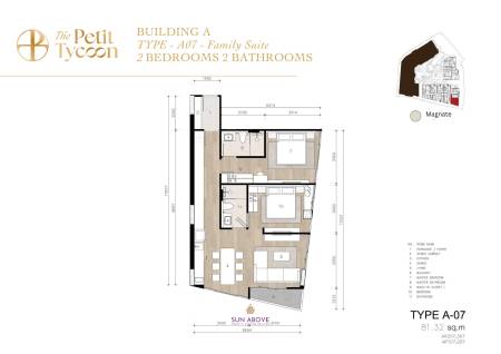 2 Bed 2 Bath 81.32 SQ.M The Petit Tycoon