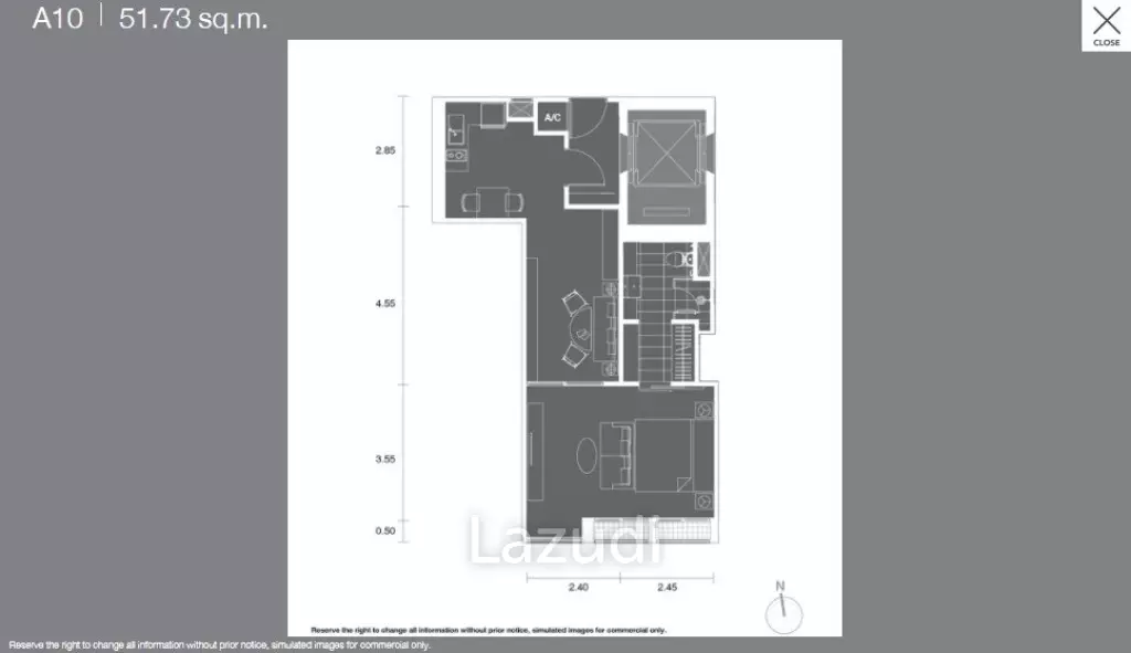 1 Bed 1 Bath 52 SQ.M. Noble Ploenchit