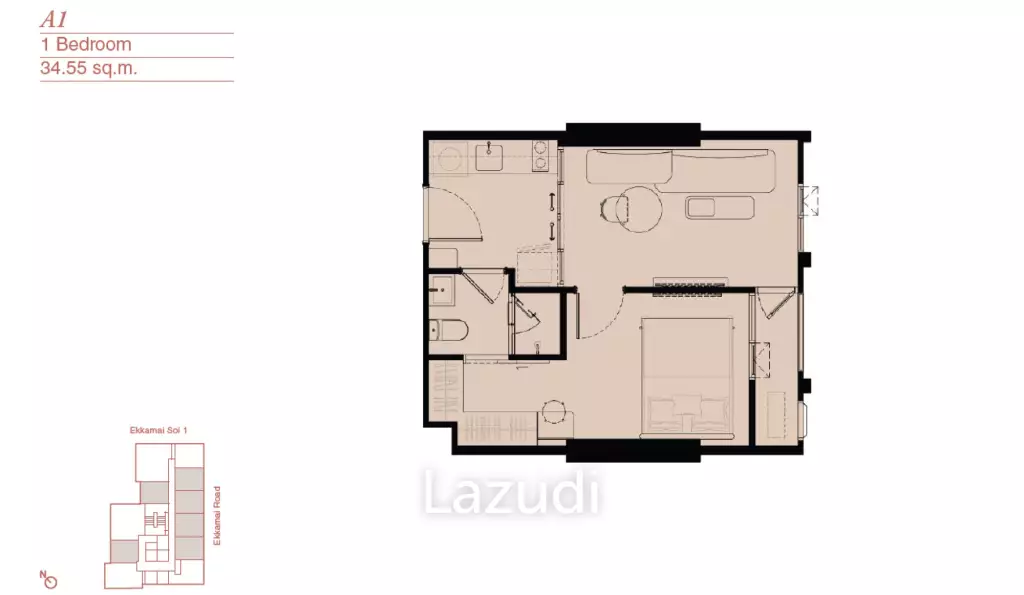 HOT DEAL ! 1 Bed 34.55 SQ.M Ekkamai BTS Station