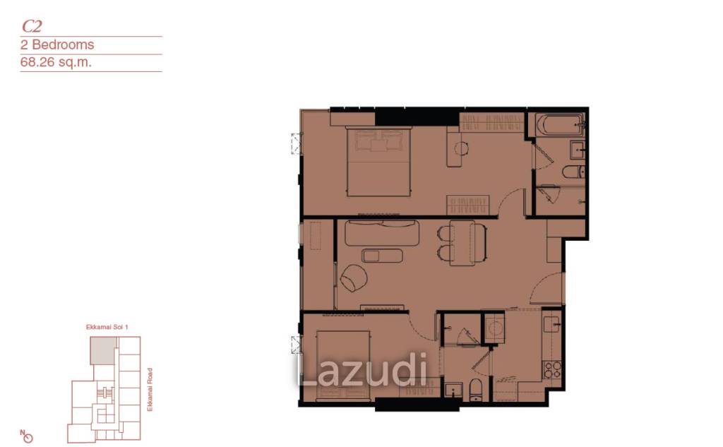 2 Beds 65.78 SQ.M Reference Ekkamai