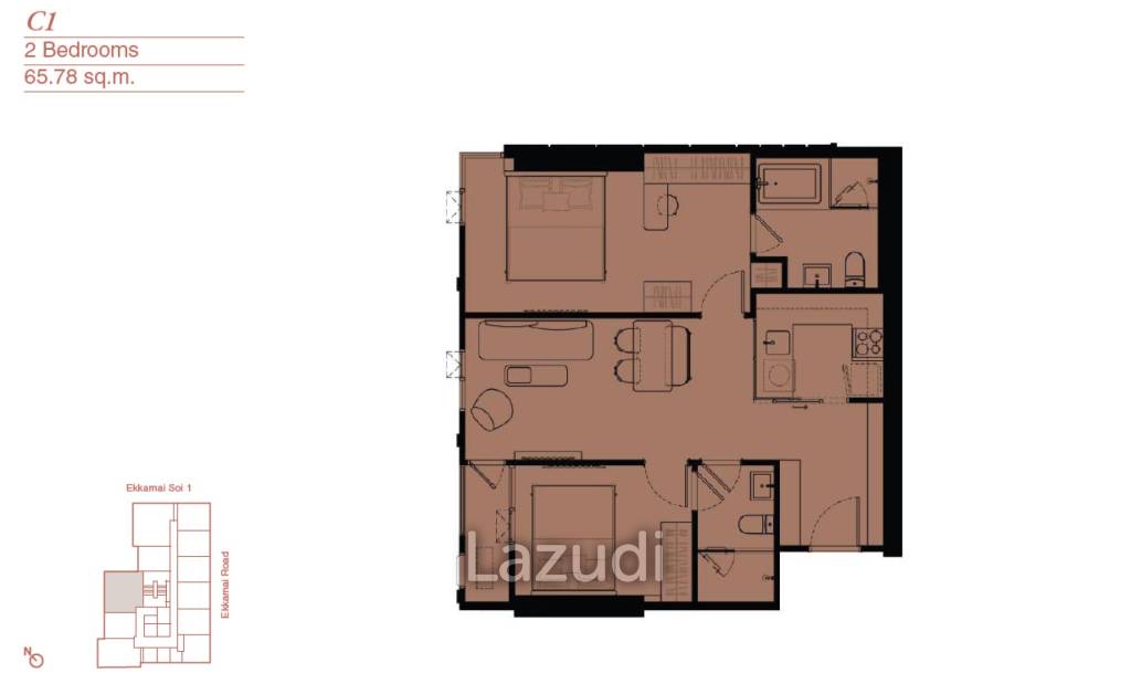 1 Bed Plus 47.01 SQ.M Reference Ekkamai