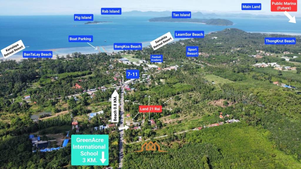 21 Rai of Ultra Luxury Land in Taling Ngam Ko Samui