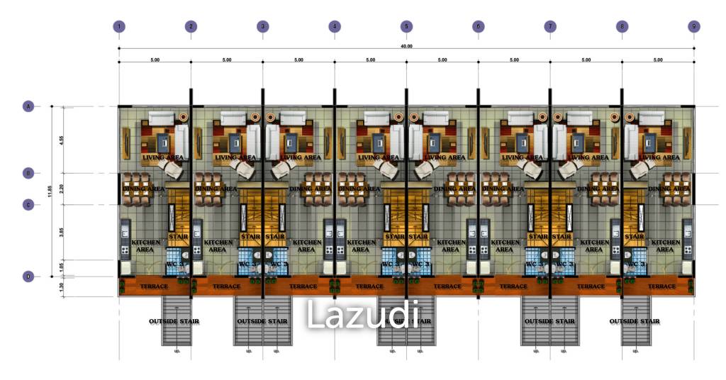 220 ตร.ม 3 เตียง 3 อาบน้ำ ทาวน์เฮ้าส์ For ขาย