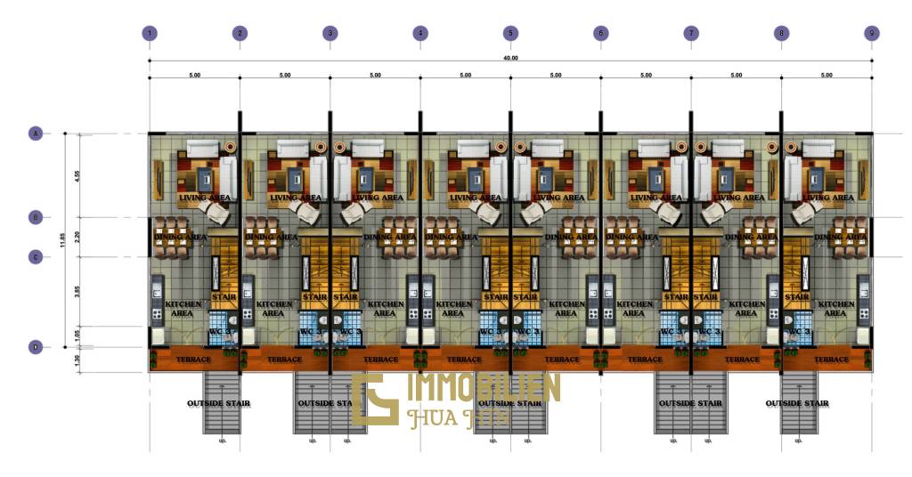 220 Kvm 3 Seng 3 Bad Rekkehus for Salg