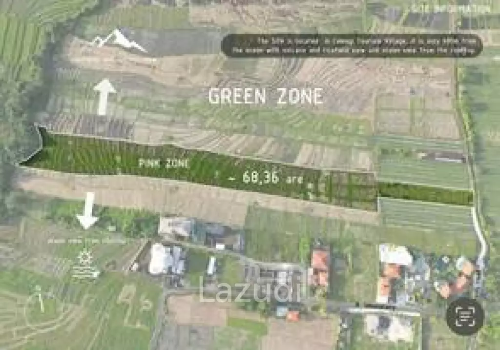 Prime 68.36 Are Pink Zone Land in Cemagi, Ideal for Development, 3 Minutes Away From the Beach