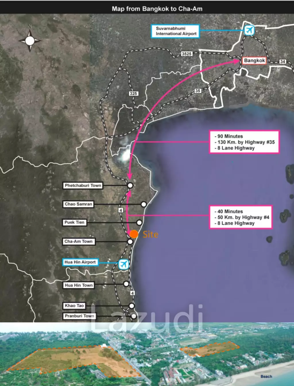 Prime Land 63 Rai Cha Am Near Popular Beach