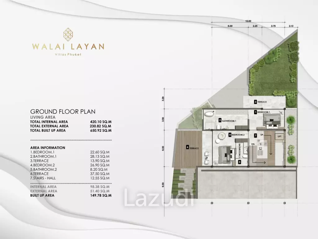 4 Bed 4 Bath 650.91 SQ.M Walai Layan Villas Phase 2