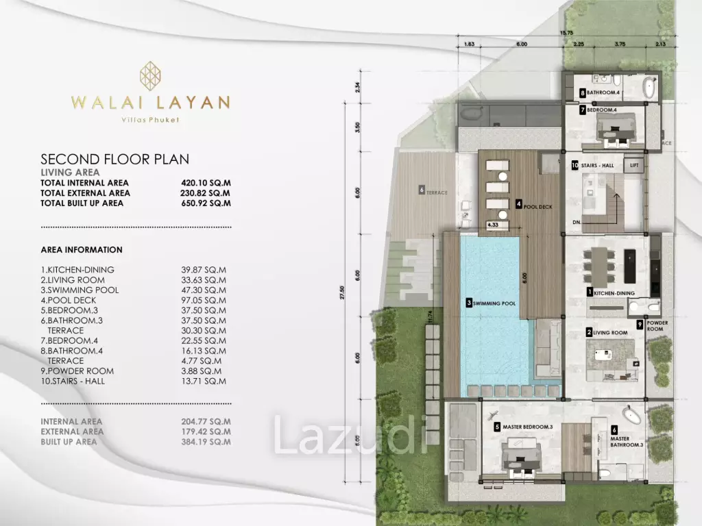 4 Bed 4 Bath 650.91 SQ.M Walai Layan Villas Phase 2
