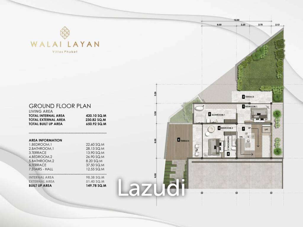 4 Bed 4 Bath 650.91 SQ.M Walai Layan Villas Phase 2