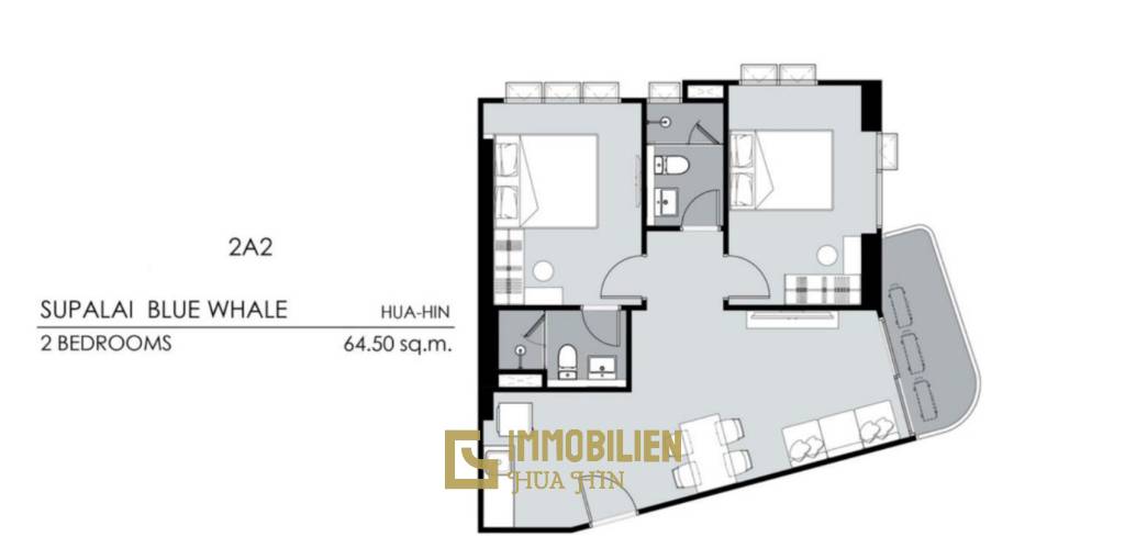 64 m² 2 Chambre 2 Salle de bain Condominium Pour Vente