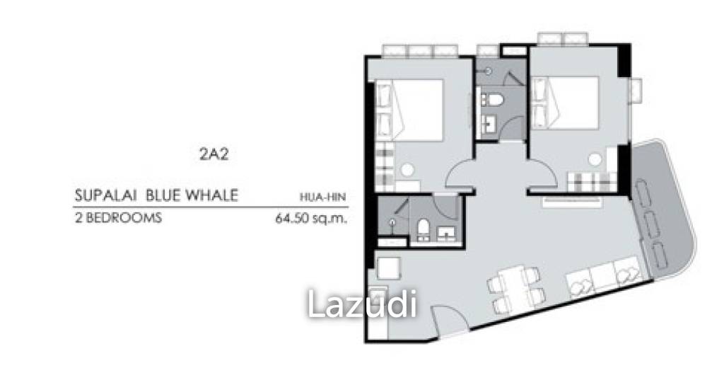 Supalai Blue Whale: 2 Bed Seaview Condo Hua Hin