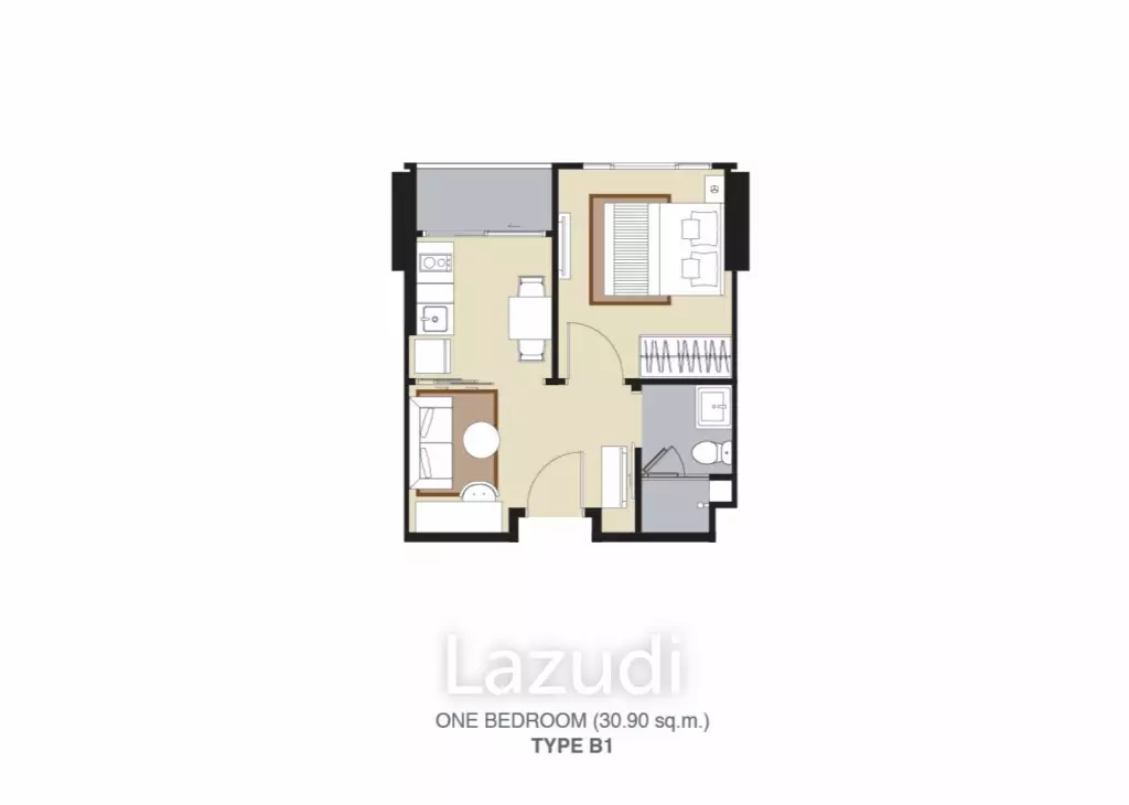 1 Bed 1 Bath 31.15 SQ.M Whizdom Avenue Ratchada - Ladprao