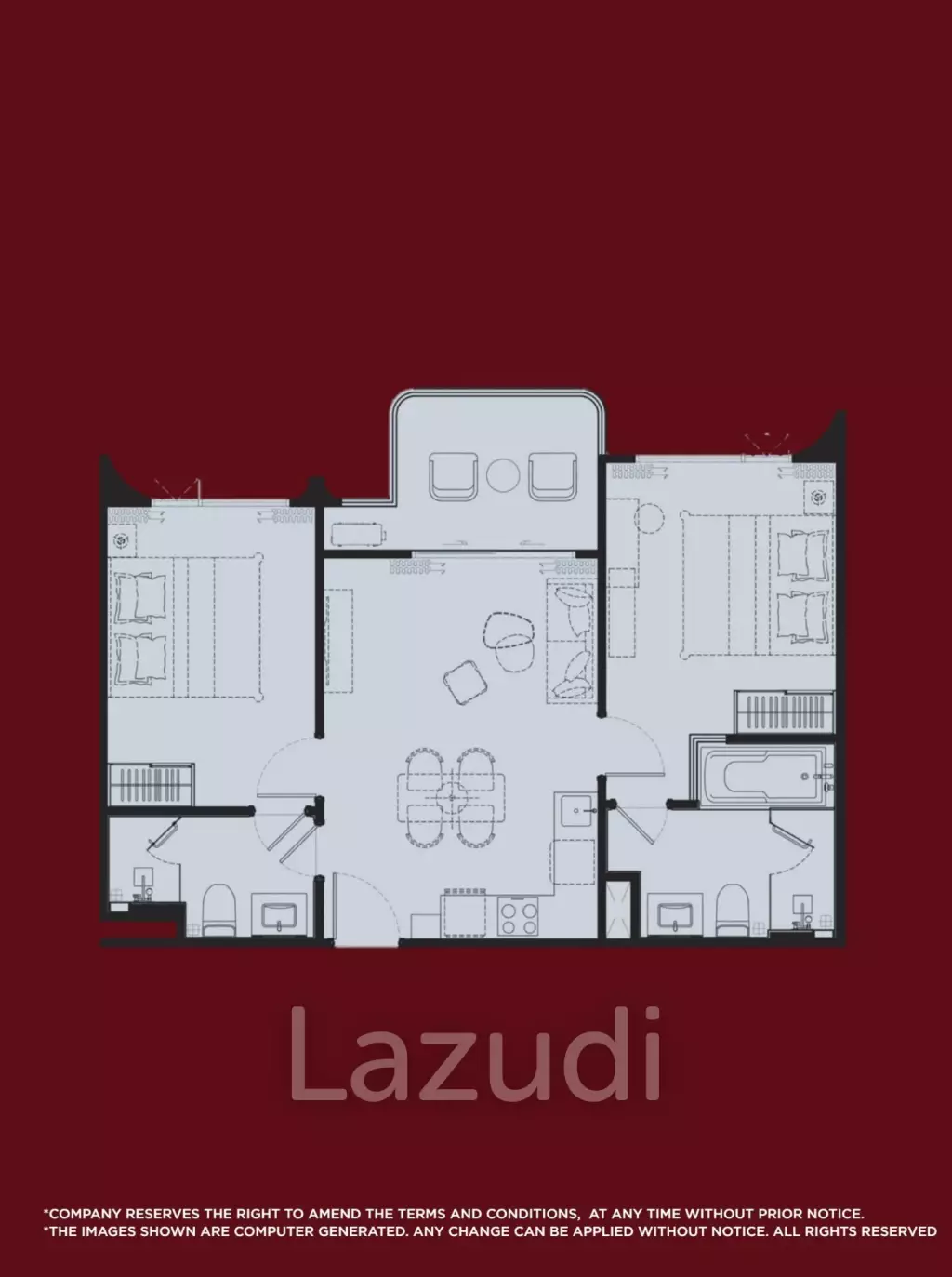 2 Bed 2 Bath 65 SQ.M The Title Artrio Bang-Tao