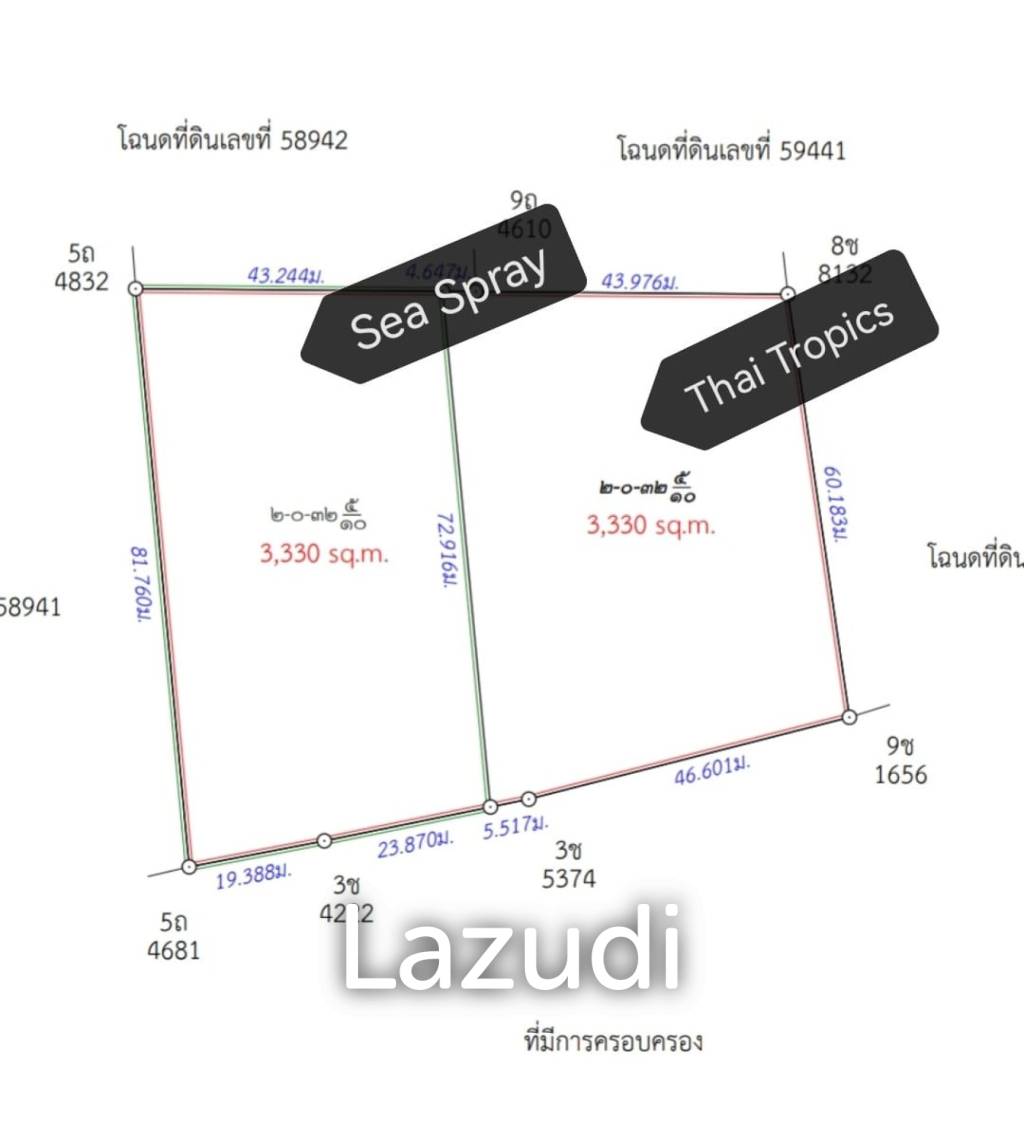 6660 SQM SEA VIEW LAND FOR SALE IN BOPHUT HILLS