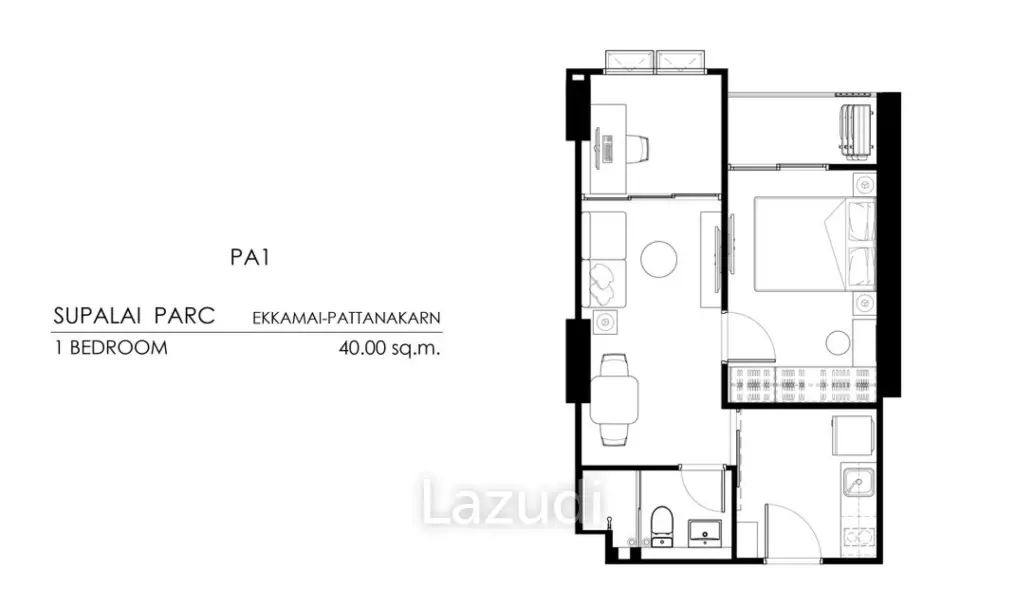1 Bed Plus 40 SQ.M Supalai PARC Ekkamai-Pattanakarn