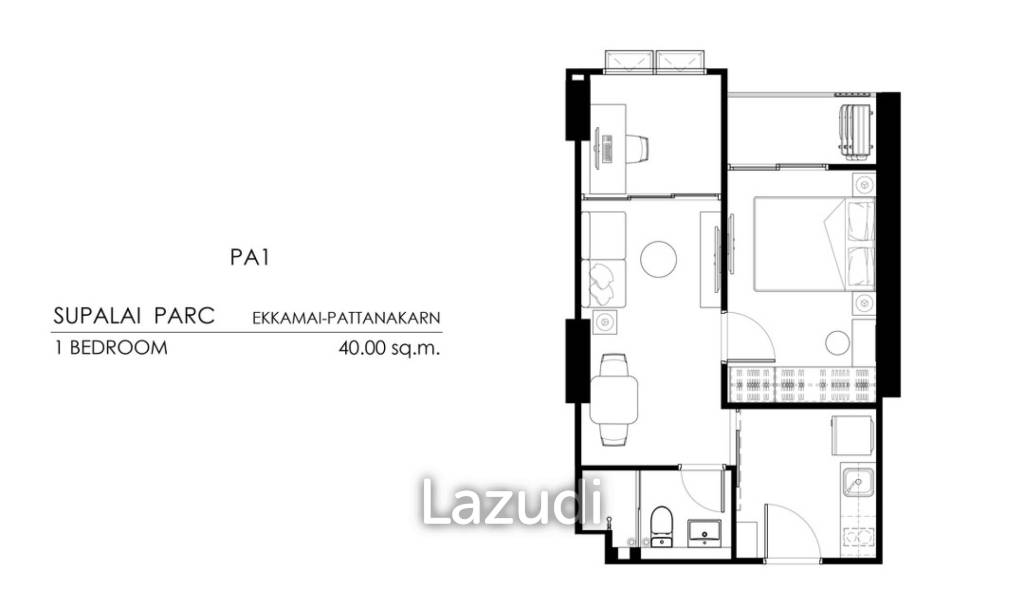 1 Bed Plus 40 SQ.M Supalai PARC Ekkamai-Pattanakarn