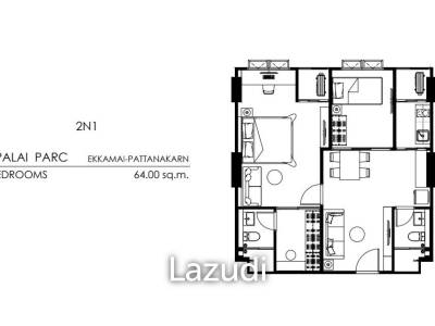 2 Beds 64 SQ.M Supalai PARC Ekkamai-Pattanakarn