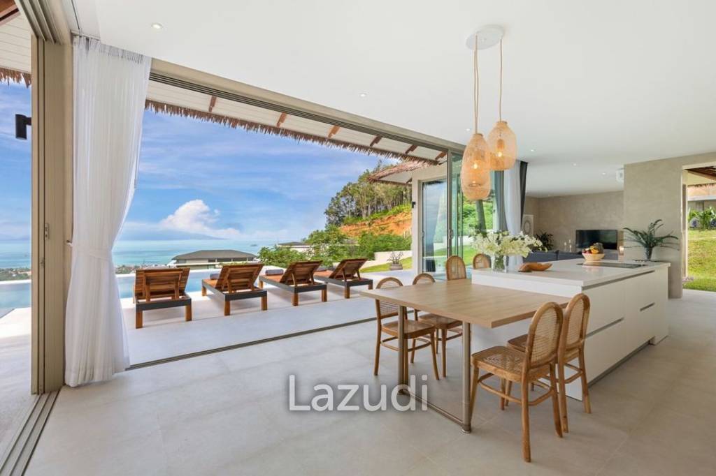 Exquisite 4-Bedroom Bali-Style Villa with Panoramic Sea Views and Luxury Finishes