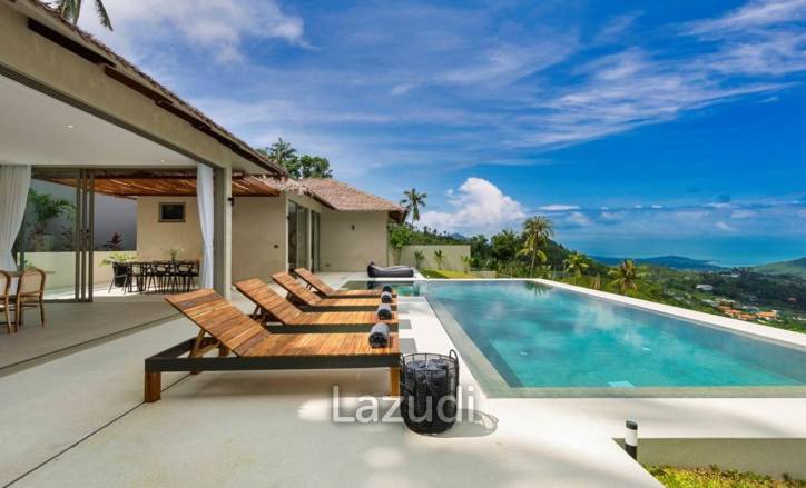 Exquisite 4-Bedroom Bali-Style Villa with Panoramic Sea Views and Luxury Finishes