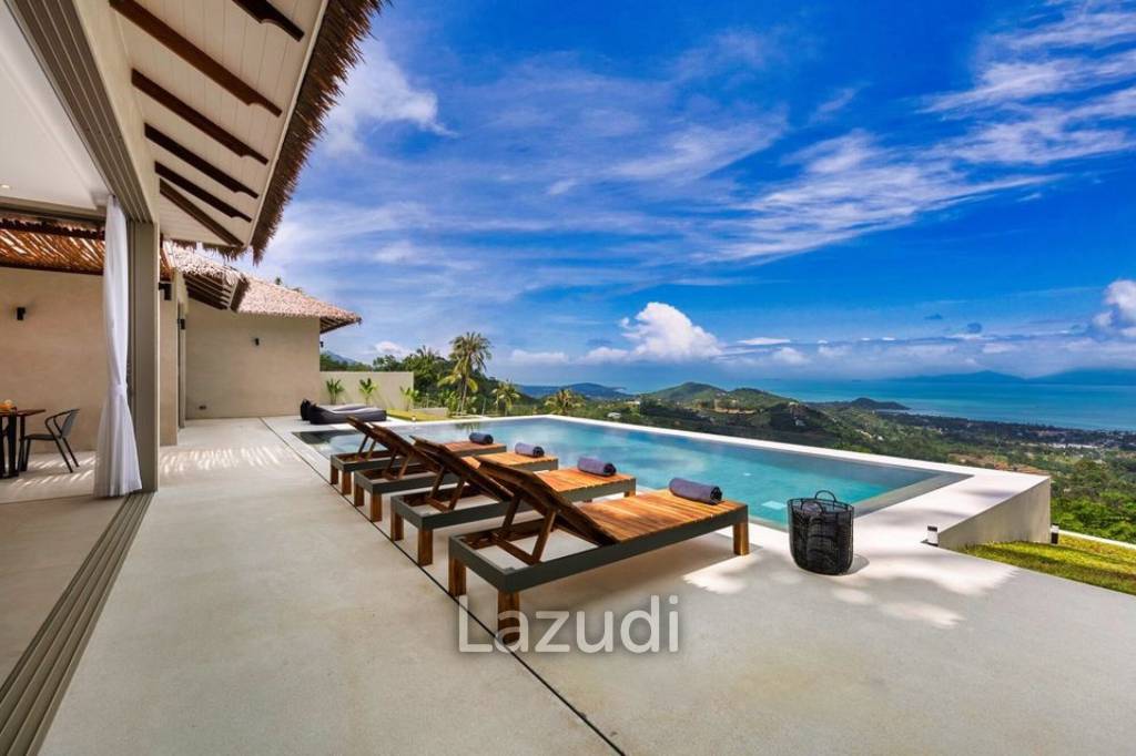 Exquisite 4-Bedroom Bali-Style Villa with Panoramic Sea Views and Luxury Finishes