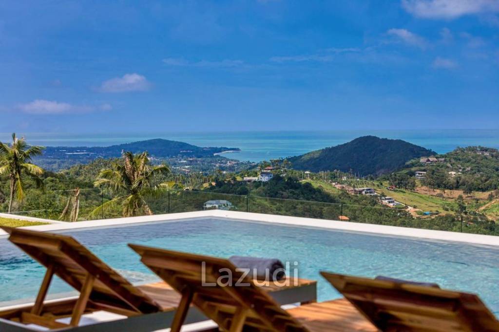 Exquisite 4-Bedroom Bali-Style Villa with Panoramic Sea Views and Luxury Finishes