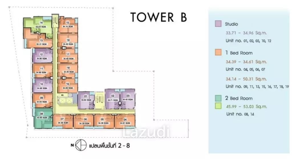 1 Bed 1 Bath 50 SQ.M Diamond Ratchada