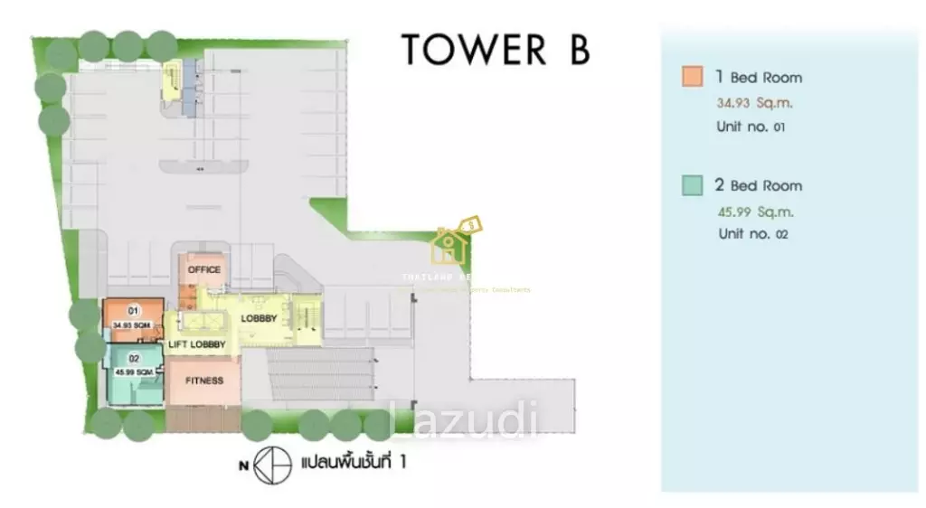 1 Bed 1 Bath 50 SQ.M Diamond Ratchada