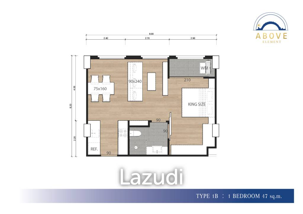 1-Bed 47 SqM. Luxury Condominium at Above Element