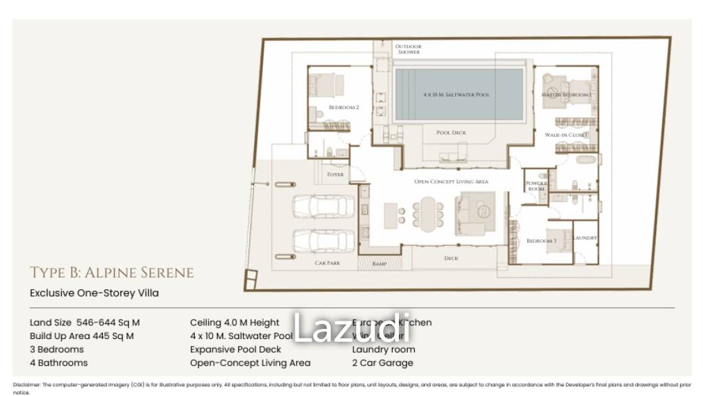 3 Beds 4 Baths 445 SQ.M Serene Villa Hua Hin