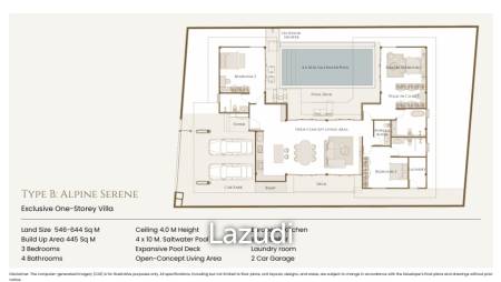 3 Beds 4 Baths 445 SQ.M Serene Villa Hua Hin