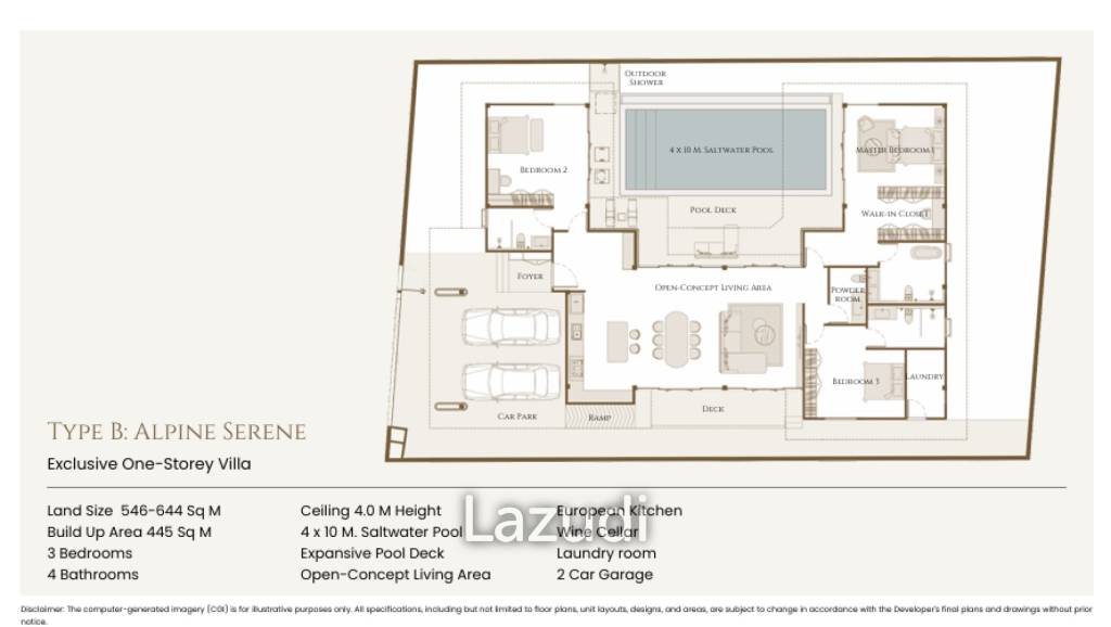 3 Beds 4 Baths 445 SQ.M Serene Villa Hua Hin