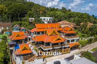 Panoramic Oceanview Thai-Style 13-Bedroom Pool Villa Near Tri Trang Beach, Patong