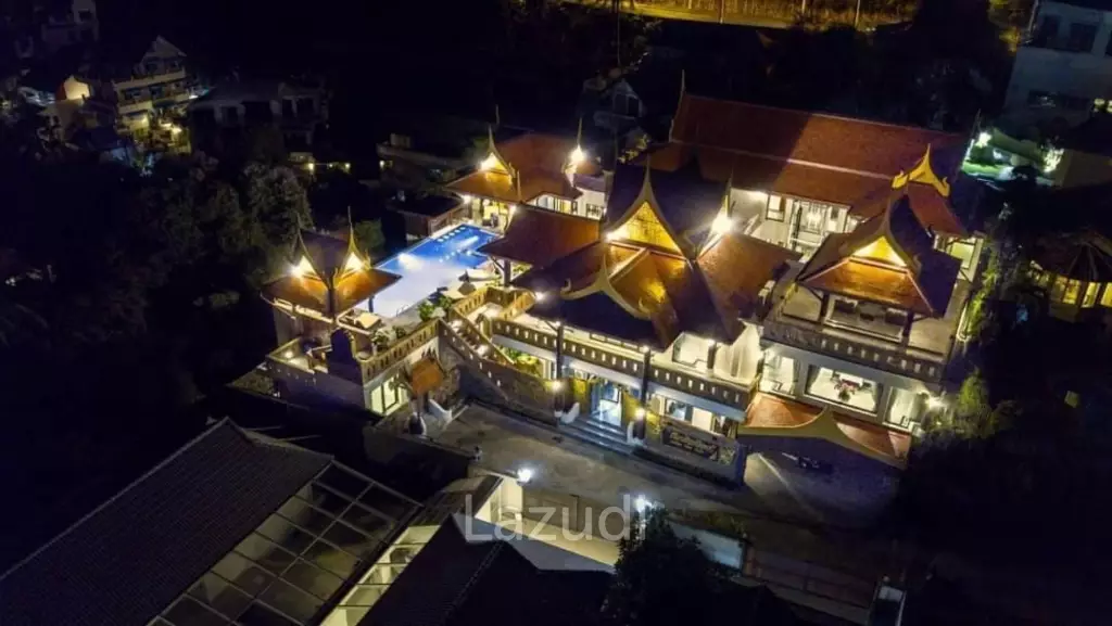 Panoramic Oceanview Thai-Style 13-Bedroom Pool Villa Near Tri Trang Beach, Patong
