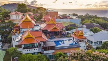 Panoramic Oceanview Thai-Style 13-Bedroom Pool Villa Near Tri Trang Beach, Patong