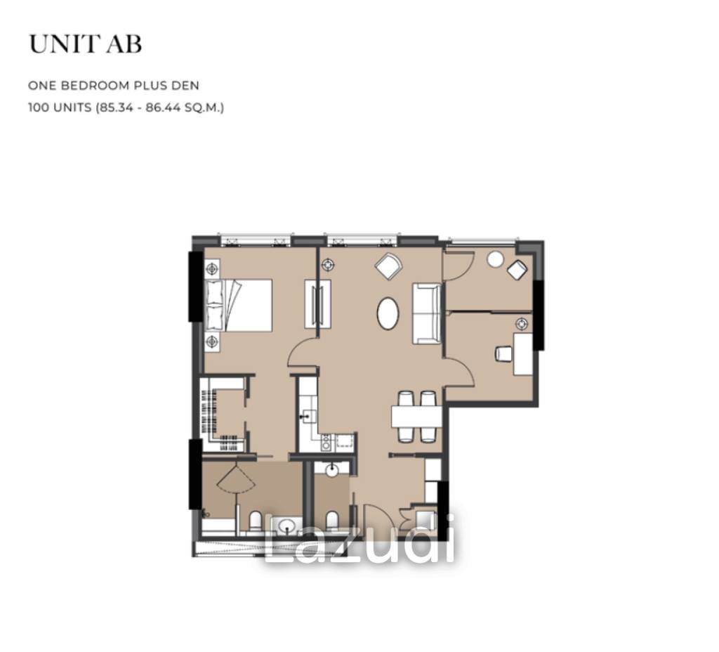 Luxury Condo 1 Bed Plus 85SQ.M for Rent in The Aspen Tree Forestias