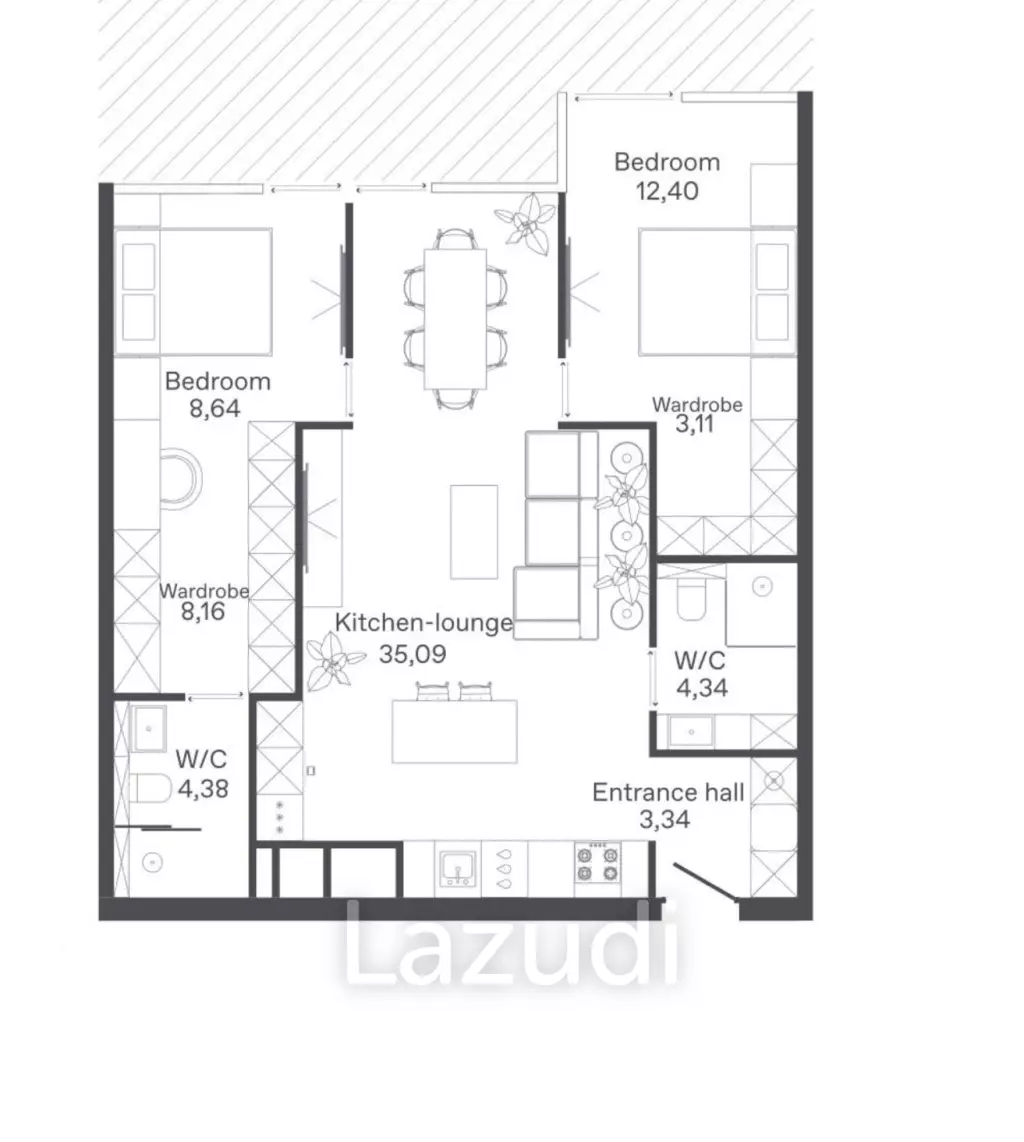 2 Bed 2 Bath 99.74 SQ.M Bamboo Forest
