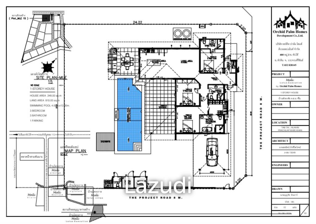 3 Bed 3 Bath 248 SQ.M Mali Lotus Executive by Orchid Palm Homes