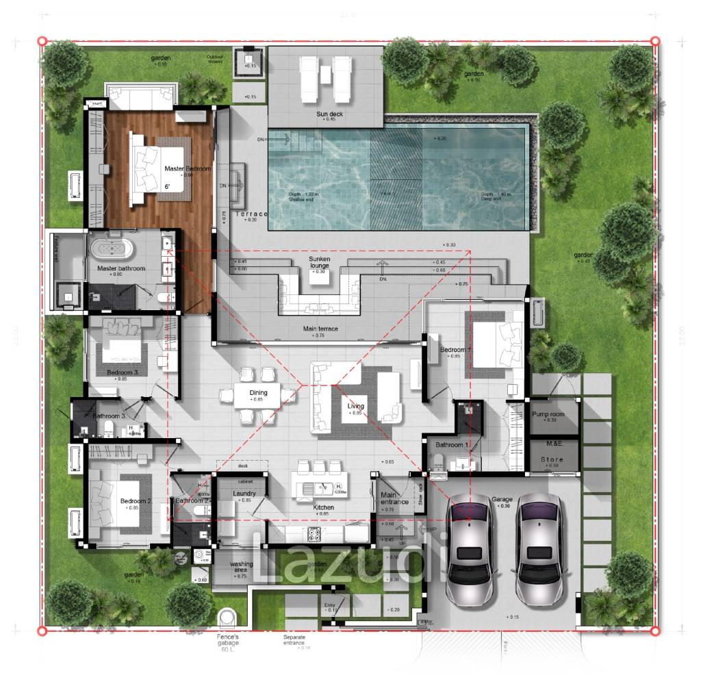 4 Bedroom-Luxury Villa with Pool in Botanica Hua Hin