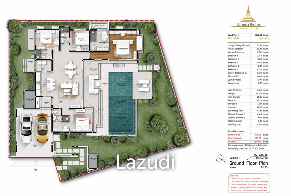 4 Bedroom-Luxury Villa with Pool in Botanica Hua Hin