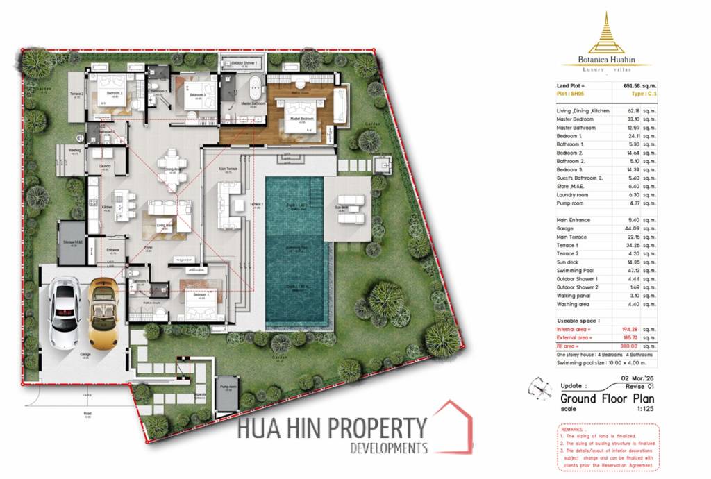 4 Bedroom-Luxury Villa with Pool in Botanica Hua Hin