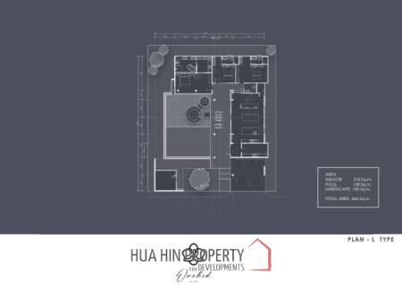 3 Bed 3 Bath 465 SQ.M The Orchid Hua Hin Villa L-Shape