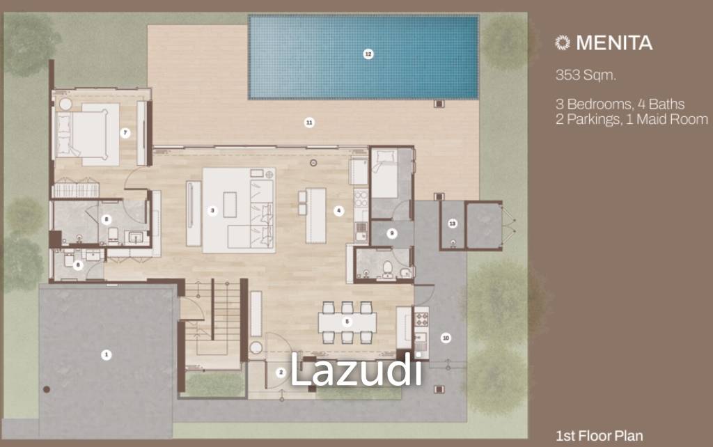 3 Bed 2 Bath 353 SQ.M Woodsborough Hua Hin