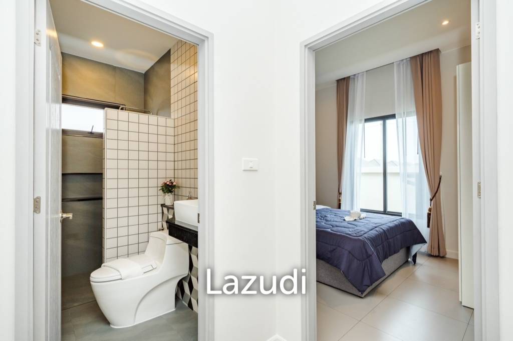Modern 120 sqm 3-Bed Detached Home in Cha-Am with Courtyard Yard