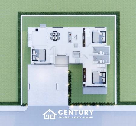 129 sqm modern 3 bedroom house in Cha-Am FullRich Asset Phase 9