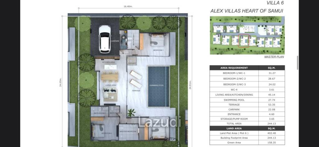 3 Bed 3.5 Bath 244.13 SQ.M Alex Villas