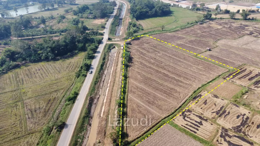 ขายที่ดิน 5 ไร่ติดคลองชลประทานและวิวภูเขา