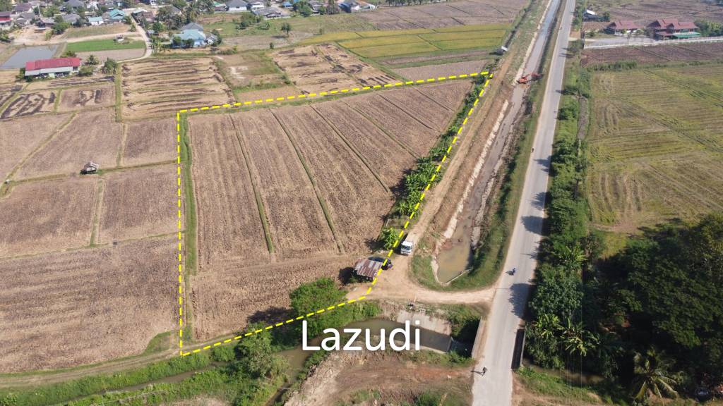 ขายที่ดิน 5 ไร่ติดคลองชลประทานและวิวภูเขา