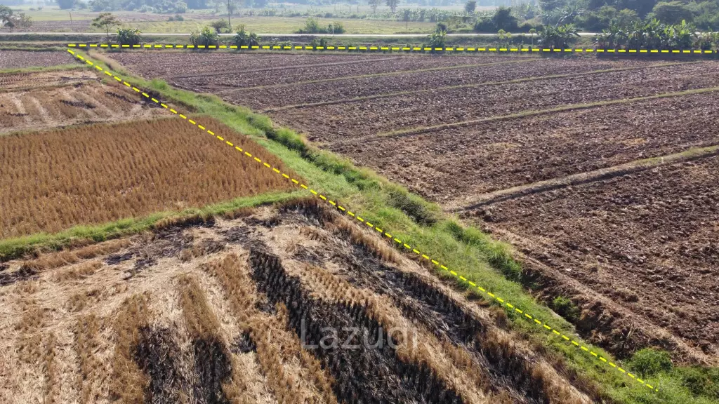 ขายที่ดิน 5 ไร่ติดคลองชลประทานและวิวภูเขา