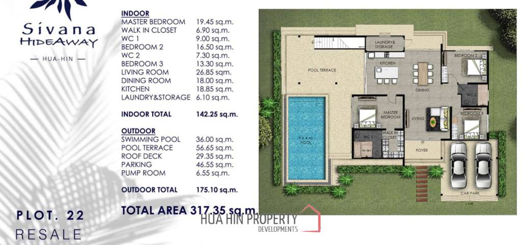 3 Bed 2 Bath 317.35 SQ.M Sivana Hideaway Phase 1